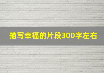 描写幸福的片段300字左右