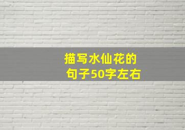 描写水仙花的句子50字左右