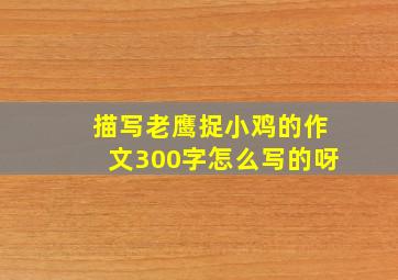 描写老鹰捉小鸡的作文300字怎么写的呀