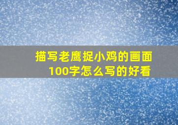 描写老鹰捉小鸡的画面100字怎么写的好看