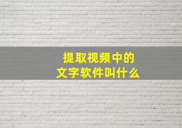 提取视频中的文字软件叫什么