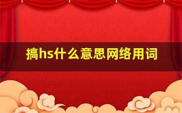 搞hs什么意思网络用词