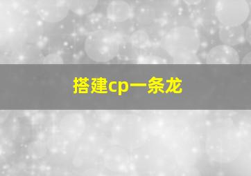 搭建cp一条龙