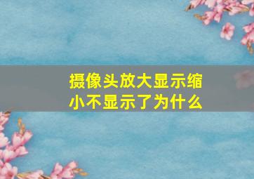 摄像头放大显示缩小不显示了为什么