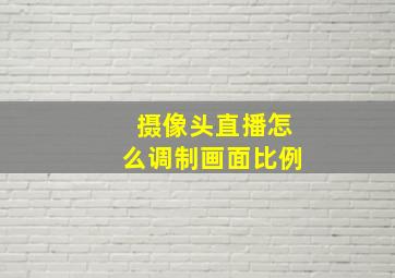 摄像头直播怎么调制画面比例