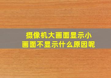 摄像机大画面显示小画面不显示什么原因呢