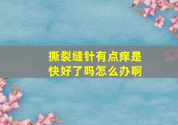 撕裂缝针有点痒是快好了吗怎么办啊