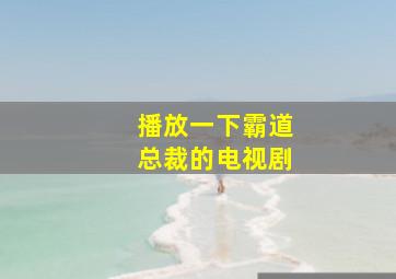 播放一下霸道总裁的电视剧