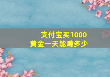 支付宝买1000黄金一天能赚多少