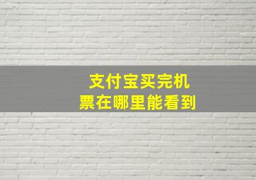 支付宝买完机票在哪里能看到