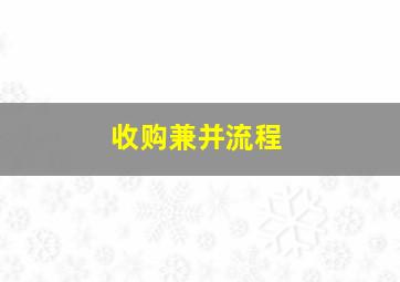 收购兼并流程