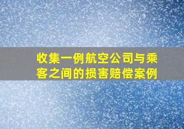 收集一例航空公司与乘客之间的损害赔偿案例