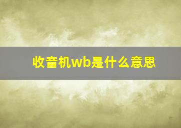 收音机wb是什么意思