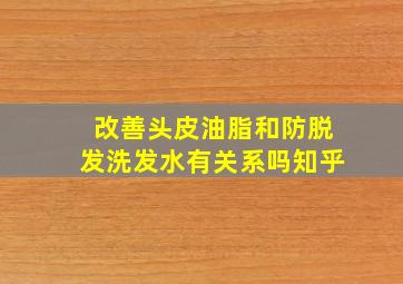 改善头皮油脂和防脱发洗发水有关系吗知乎