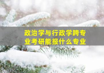 政治学与行政学跨专业考研能报什么专业