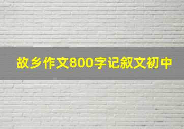 故乡作文800字记叙文初中