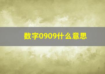 数字0909什么意思