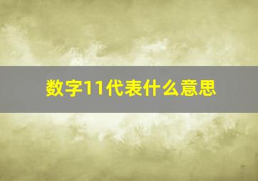 数字11代表什么意思