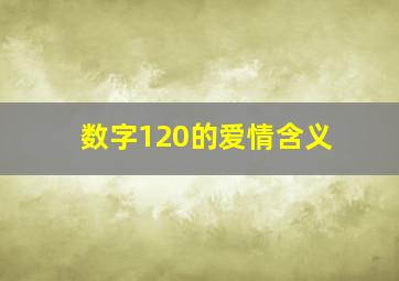 数字120的爱情含义