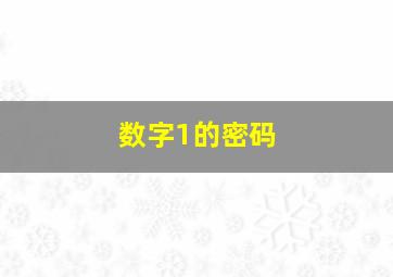 数字1的密码