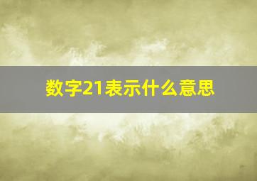 数字21表示什么意思