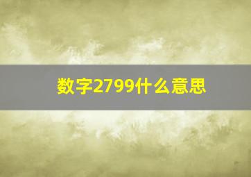 数字2799什么意思