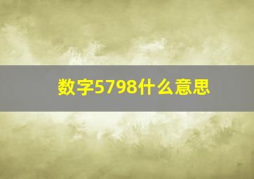 数字5798什么意思