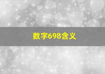 数字698含义