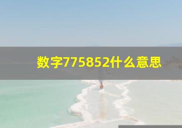 数字775852什么意思