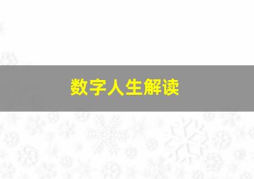 数字人生解读