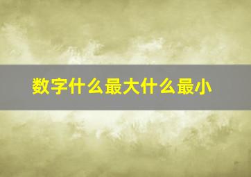 数字什么最大什么最小