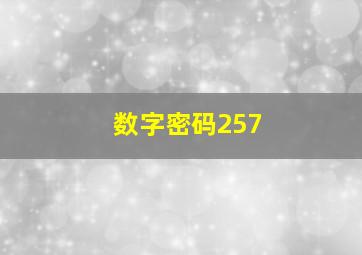 数字密码257