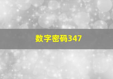 数字密码347