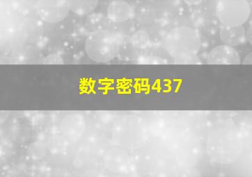 数字密码437