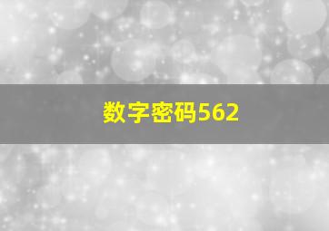 数字密码562