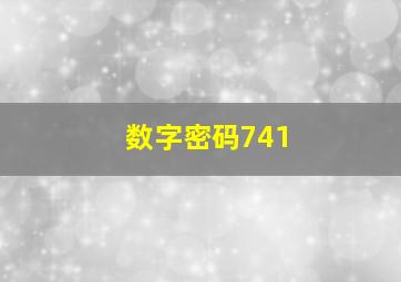 数字密码741