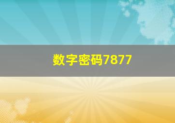 数字密码7877