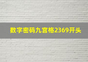 数字密码九宫格2369开头