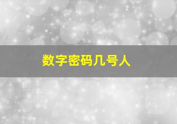 数字密码几号人