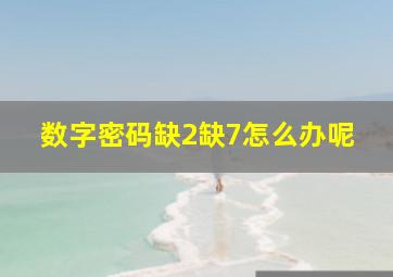 数字密码缺2缺7怎么办呢