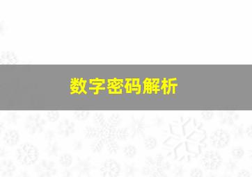 数字密码解析