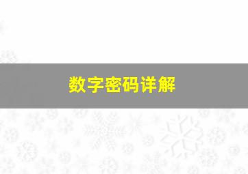 数字密码详解