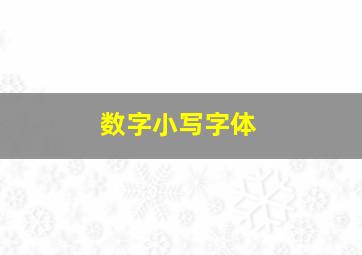 数字小写字体