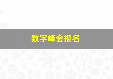 数字峰会报名