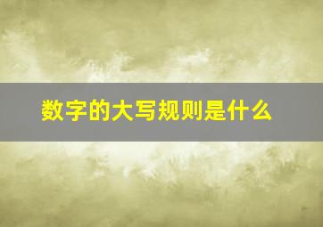 数字的大写规则是什么