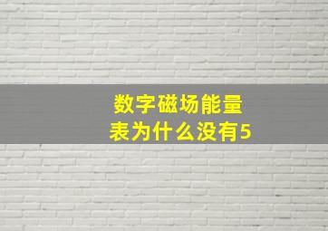 数字磁场能量表为什么没有5