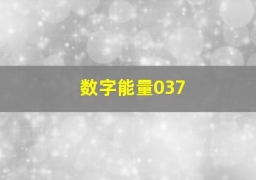 数字能量037