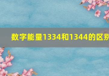 数字能量1334和1344的区别