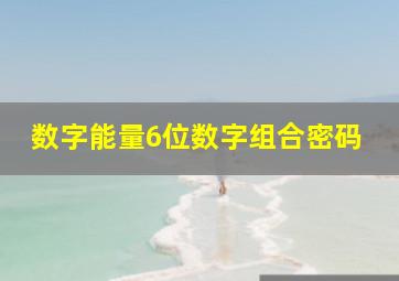 数字能量6位数字组合密码