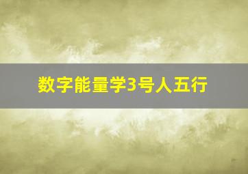 数字能量学3号人五行